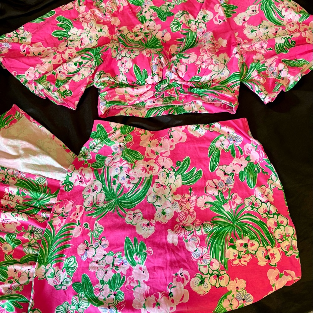 Lilly Pulitzer Pink and Green Floral Dress